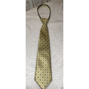 Yellow and blue Easter Boys Kids Zipper Silk Dress Tie - EUC